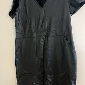 New York & Company Black Leather Dress